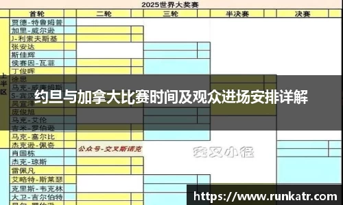 约旦与加拿大比赛时间及观众进场安排详解